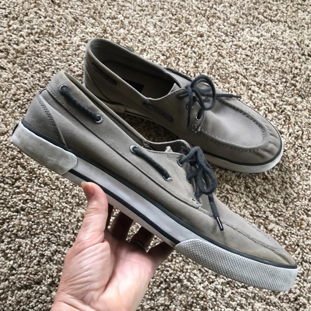 Polo by Ralph Lauren Franz Mens 11.5D Boat Shoes Canvas Sneakers Deck Shoe